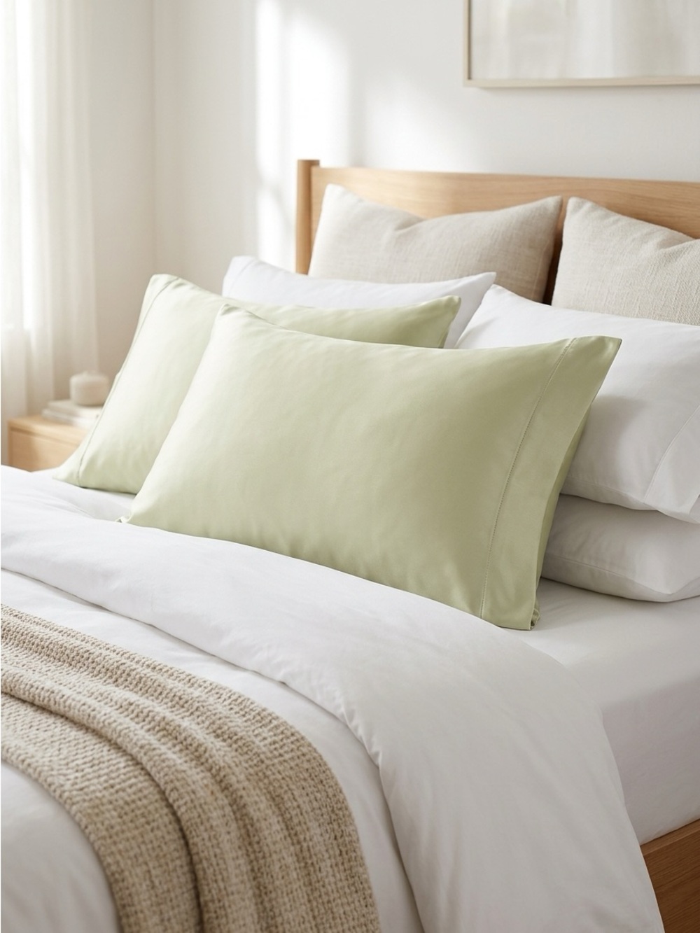 Soft Surroundings Set Of 2 Pillowcases 100% Silk Cream Standard Queen